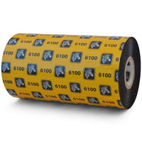 Zebra 06100BK11045 6100 Wax Resin Ribbon Black - 4.33" X 1476Ft. 6 Rolls / Case