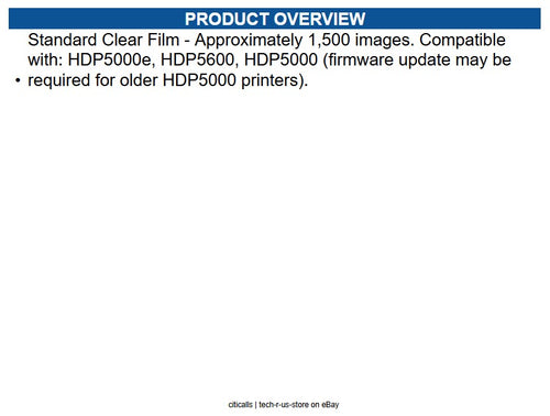 Fargo 084500 HDP6600 Clear Transfer Film, 1500-Print