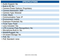 AXIS 0913-001 Surveillance Camera Sensor Unit Flush Mount