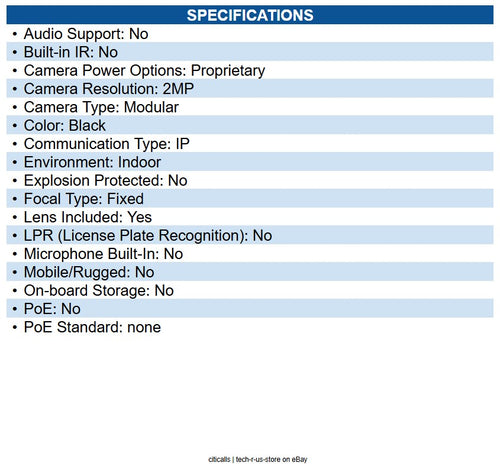 AXIS 0913-001 Surveillance Camera Sensor Unit Flush Mount
