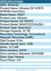 HGST 0F48154 Ultrastar DC HC570 22 TB Hard Drive - 3.5" Internal