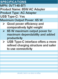 BTI 0VT148-BTI 65W TYPE-C AC ADAPTER - Compatible OEM: 0VT148