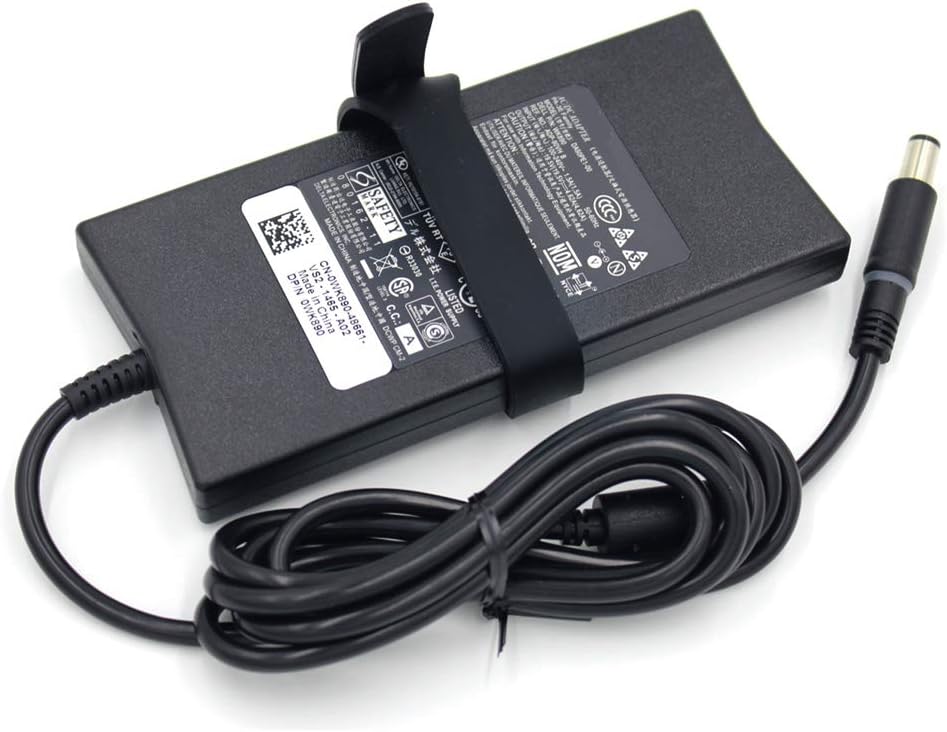 Dell 0WK890 AC Adapter - 90 W - 19.5 V DC Output - 4.62 A - Black