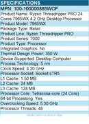 AMD 100-100000885WOF Ryzen Threadripper PRO 7965WX Tetracosa-core - Processor