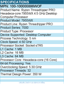 AMD 100-100000886WOF Ryzen Threadripper 7955WX Professional Workstation
