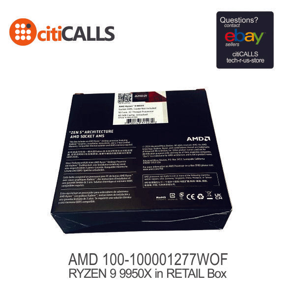 AMD 100-100001277WOF Ryzen 9 9000 9950X Hexadeca-core(16 Core) 4.30GHz Processor