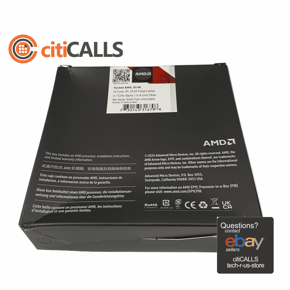 AMD 100-100001478WOF EPYC 4464P Dodeca-core (12 Core) 3.70 GHz Processor