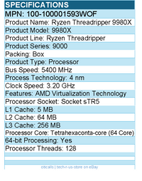 AMD 100-100001593WOF Ryzen Threadripper 9000 9980X Tetrahexaconta-core Processor