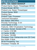 AMD 100-100001594WOF Ryzen Threadripper 9000 9970X Dotriaconta-core - Processor