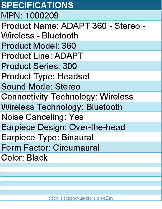 EPOS 1000209 ADAPT 360 - Stereo - Wireless - Bluetooth - Over-the-head