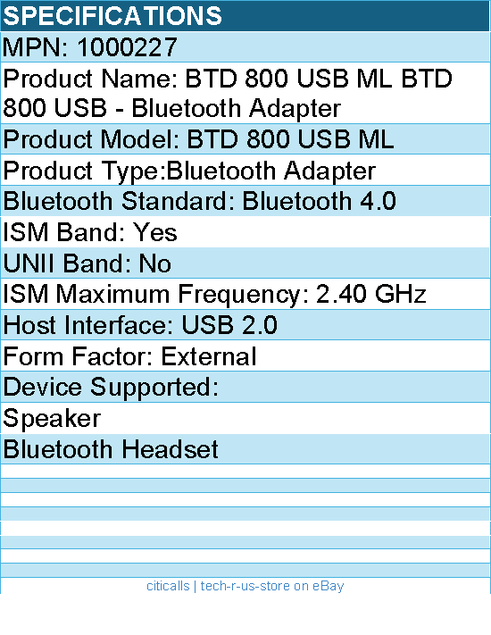 EPOS 1000227 BTD 800 USB ML BTD 800 USB - Bluetooth Adapter - USB 2.0