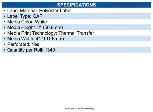 Zebra 10002631 Z-ultimate 4000t Paper Labels White - 4" X 2" - Thermal Transfer