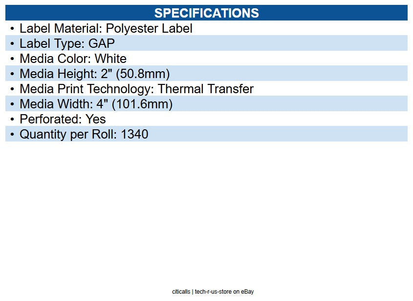 Zebra 10002631 Z-ultimate 4000t Paper Labels White - 4" X 2" - Thermal Transfer