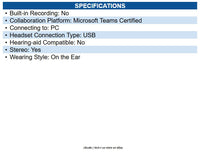 EPOS 1000553 EPOS IMPACT SC 660 USB ML Stereo - USB - Wired - 50 Hz to 18 kHz