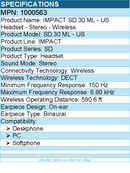 EPOS 1000563 IMPACT SD 30 ML - US Headset - Stereo - Wireless - DECT