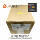 Zebra 10005852 4" x 3" Thermal Transfer Label Z-Perform 2000T 890/Roll 6Rolls