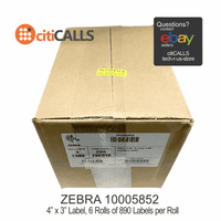 Zebra 10005852 4" x 3" Thermal Transfer Label Z-Perform 2000T 890/Roll 6Rolls
