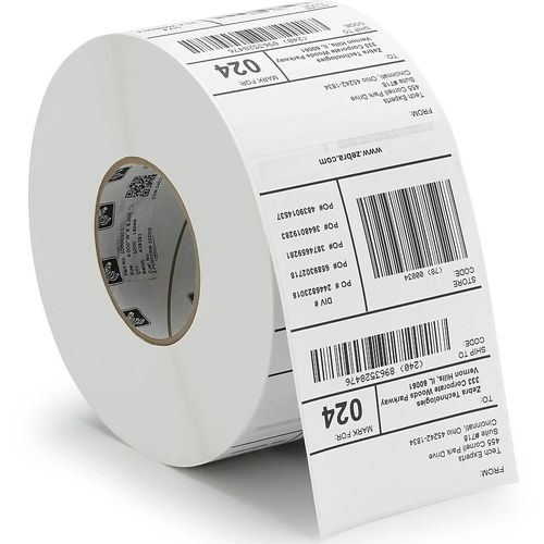 Zebra 10000283 Z-perform 2000t Paper Labels White - 4" X 4" - Thermal Transfer