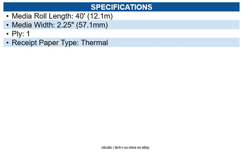Zebra 10008899 Z-select Print Receipt Paper White - Direct Thermal 2 1/4" X 40ft