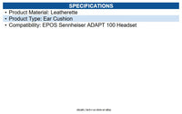 EPOS 1000912 ADAPT 100 / C10 Leatherette Earpads