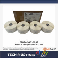 Zebra 10010039 Z-Select 4000D Thermal Label 2X1 Inch 2340/ROLL 4 Rolls per Box