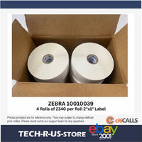 Zebra 10010039 Z-Select 4000D Thermal Label 2X1 Inch 2340/ROLL 4 Rolls per Box