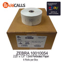 Zebra 10010054 Z-Select 4000D Direct Thermal Tag 7.5 MIL 2.25X1.37 6x1600/Roll