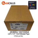 Zebra 10010054 Z-Select 4000D Direct Thermal Tag 7.5 MIL 2.25X1.37 6x1600/Roll