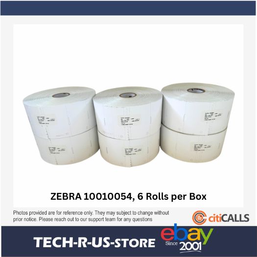 Zebra 10010054 Z-Select 4000D Direct Thermal Tag 7.5 MIL 2.25X1.37 6x1600/Roll