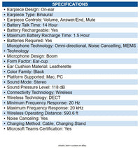 EPOS 1001034 EPOS IMPACT SDW 5063T Headset Microsoft Teams Certification, Stereo