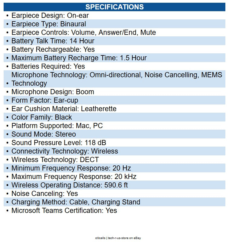 EPOS 1001034 EPOS IMPACT SDW 5063T Headset Microsoft Teams Certification, Stereo