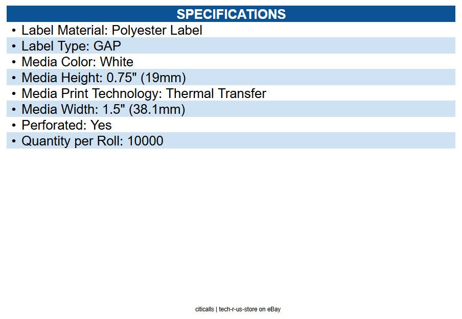 Zebra 10023032 Z-Ultimate 2000T ID Label