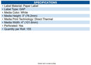 Zebra 10026373 Z-perform 1000d Uncoated Paper Labels White - 4" X 3" - Rectangle