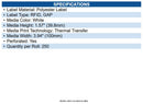 Zebra 10026770 Label, Synthetic, 3.94x1.5748in (100x40mm); TT, RFID Polyester