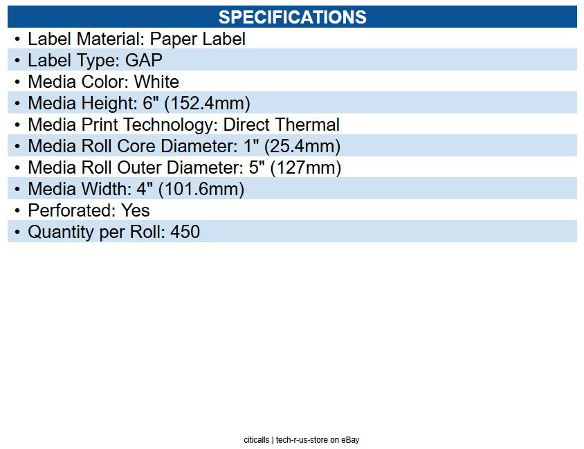 Zebra 10041911 Z-Essentials 500D Barcode Label 4" Width x 6" Length - Acrylic