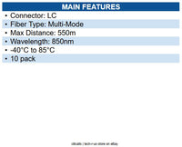 Extreme Networks 10071H 1000BASE-SX SFP 10 Pack, Industrial Temp