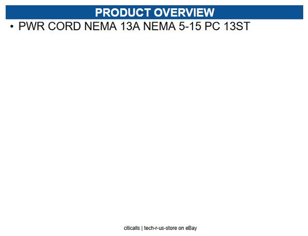 Extreme Networks 10138 PWR CORDNEMA13ANEMA 5-15PC13ST