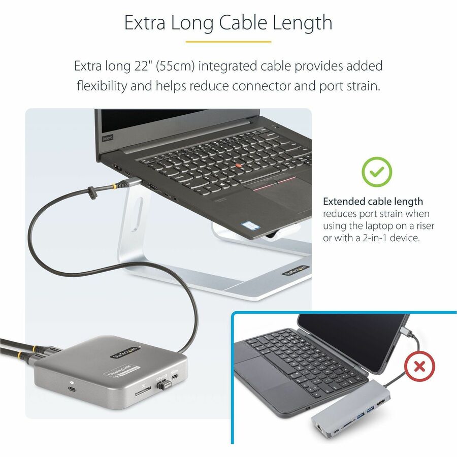 StarTech 102B-USBC-MULTIPORT USB C Docking Station, Dual 4K 60Hz