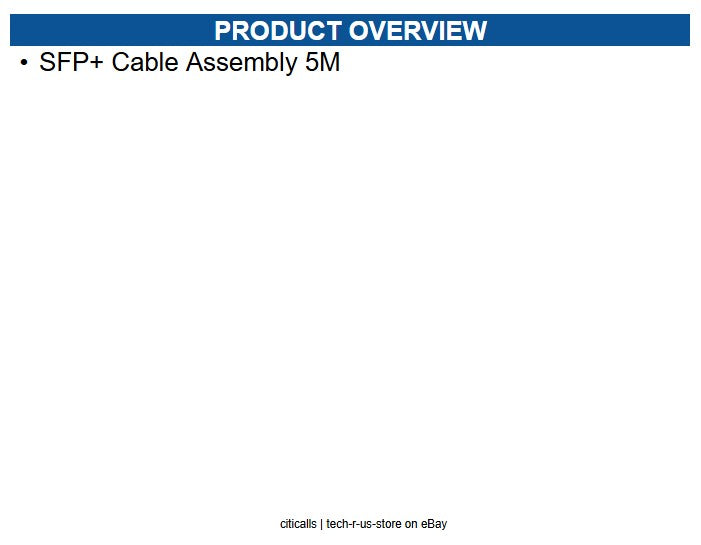 Extreme Networks 10306 SFP+ Cable Assembly 5M 10 Gigabit Ethern