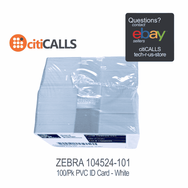 Zebra 104524-101 Premier+ ID Proximity White CR-80 Z5 30 Mil 500 Cards/Box