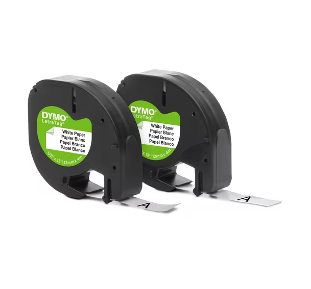 Dymo 10697 LetraTag Electronic Labelmaker Tape - 1/2" Width - Direct Thermal