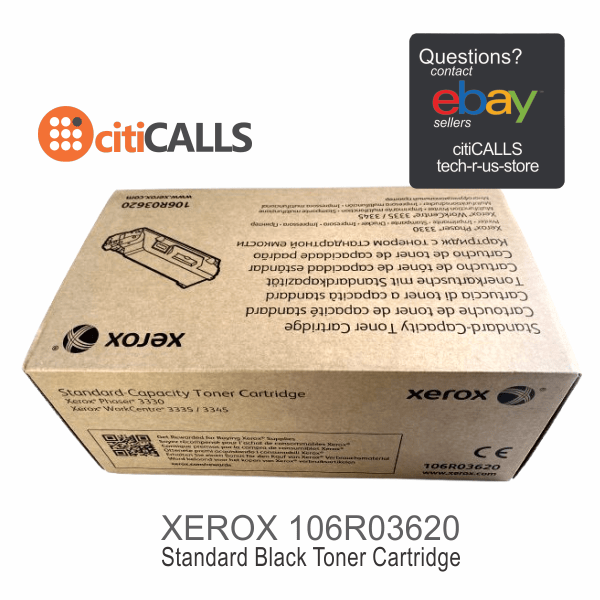 Xerox 106R03620 Phaser 3330 WC 3335 3345 Stan-Cap Toner Cartridge 2.6K Pg Black