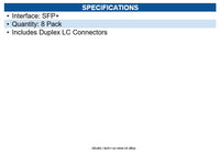 Extreme Networks 10G-LR-SFP10KM-ET8PK 10GBase-LR SFP+ 10km Optical Transceiver