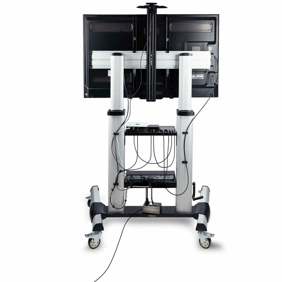 StarTech 1110C-MOBILE-TV-CART Rolling TV Cart/Stand On Wheels - Black, Silver