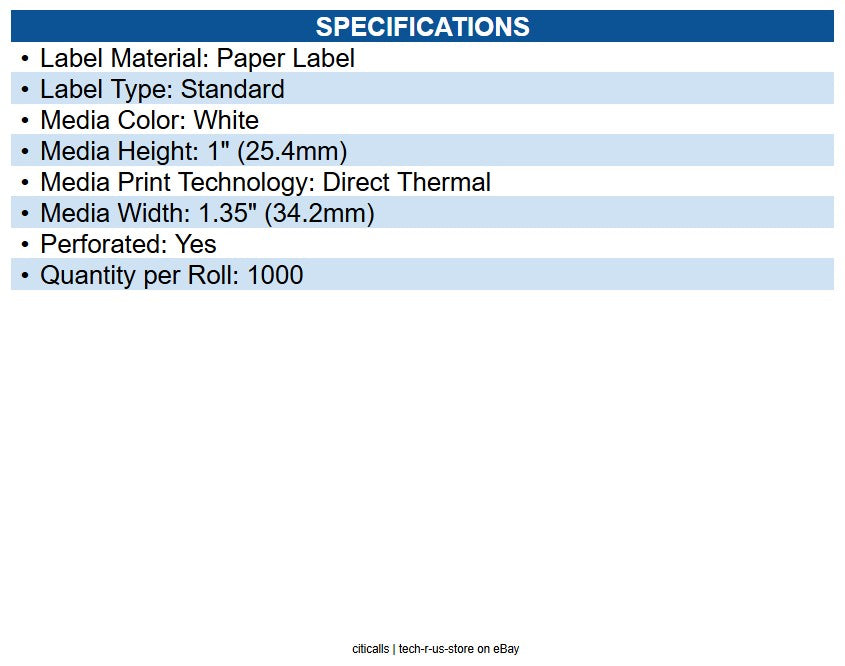 Epson 111196900 TM-L90 L90 Labels, 1.34" X 1.00", Black, 1000 Labels Per Roll