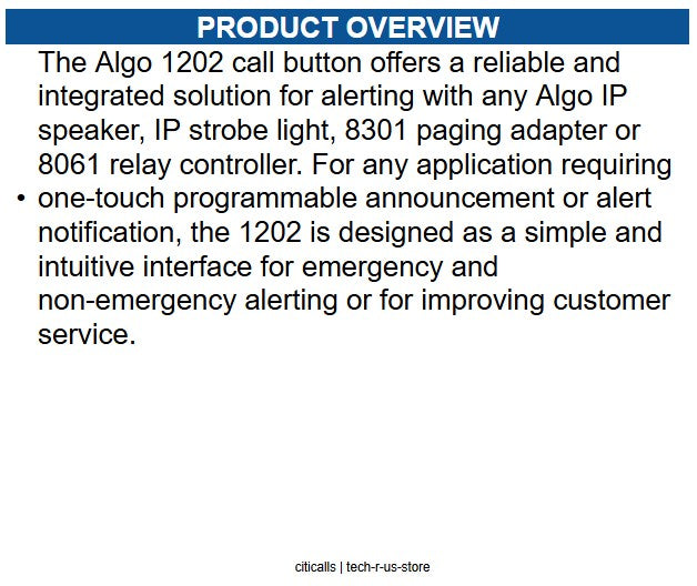Algo 1202 LED Call Button