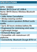 Yealink 1208664 Headset - BH70 Dual UC USB-A Bluetooth5.2 Black Retail