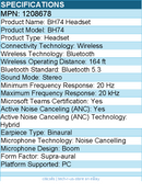 Yealink 1208678 BH74 Headset - Stereo - Wireless - Bluetooth - Noise Cancelling