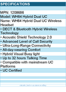 Yealink 1208686 WH64 Hybrid Dual UC Wireless Headset - Black