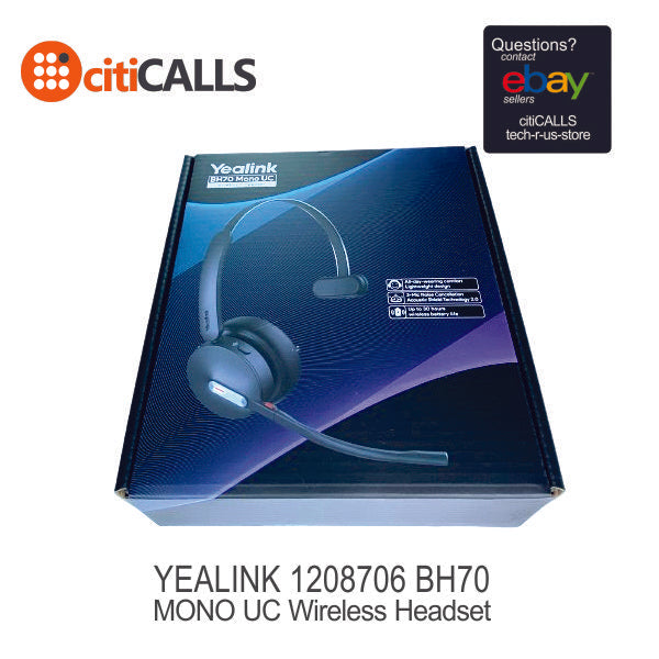 Yealink 1208706 Headset - BH70 Mono UC USB-C A Essential Bluetooth - Retail